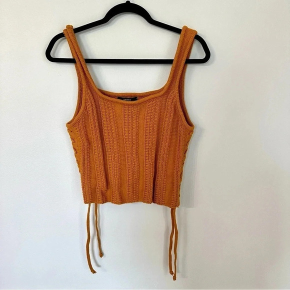 Forever 21 Women's Sleeveless Cropped Square Neck Knit Top Size M GUC - Picture 2 of 7